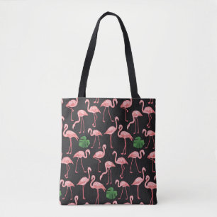 Flamingo Eleganz: Vintage Monstera Fusion. Tasche