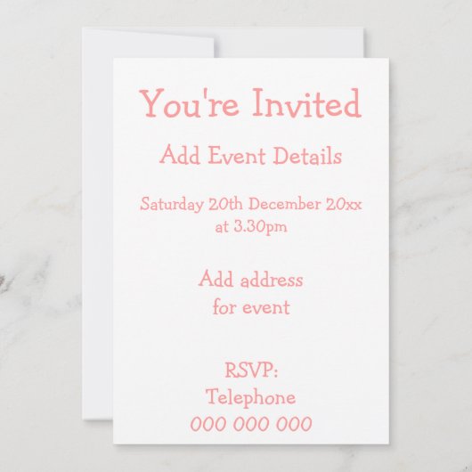 Flamingo entwirft jedes Ereignis Einladung (Rückseite)