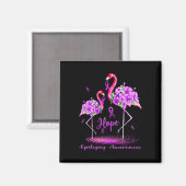 Flamingo Epilepsy Awareness Magnet (Vorderseite/Rückseite)