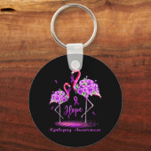 Flamingo Epilepsy Awareness Schlüsselanhänger (Vorderseite)