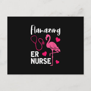 Flamingo ER Nurse Emergency Nurse Gift Feiertagspostkarte