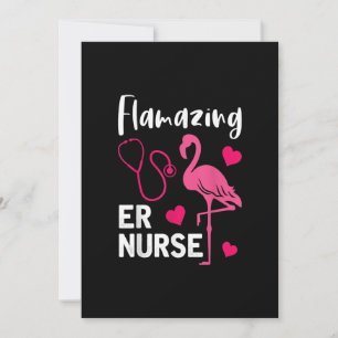 Flamingo ER Nurse Emergency Nurse Gift Save The Date