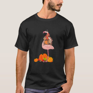 Flamingo Erntedank Halloween T-Shirt