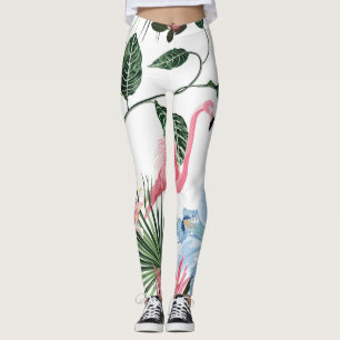 Flamingo Exotische Blume Tropisch nahtlos Leggings