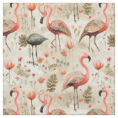 "Flamingo Fables: Whimsy Flamingo Stoff (Nahaufnahme)