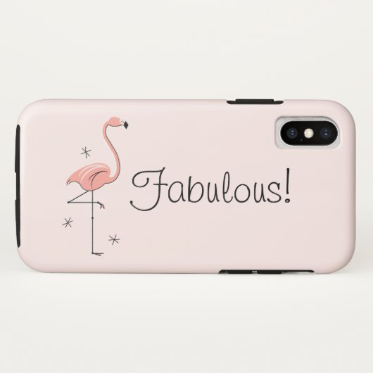 Flamingo 'Fabulous!' iPhone Case (Rückseite (Horizontal))