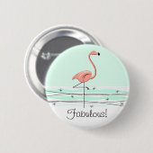 Flamingo 'Fabulous' Knopf grün Button (Vorne & Hinten)