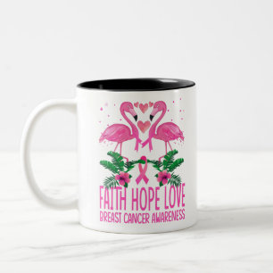 Flamingo Faith Hope Liebe Brustkrebs Bewusstsein Zweifarbige Tasse