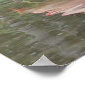 Flamingo Family Wading Poster (Ecke)