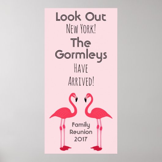 Flamingo Family Wiedersehen Pink Poster Niedlich (Vorne)