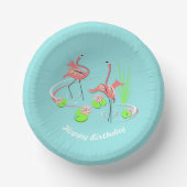 Flamingo Fandango Duo 2 Happy Birthday Pappteller (Vorderseite)