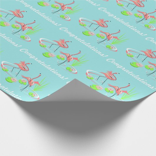 Flamingo Fandango Duo 2 Herzlichen Glückwunsch! Geschenkpapier (Ecke)