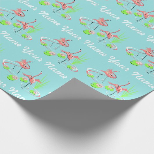 Flamingo Fandango Duo 2 Name Geschenkpapier (Ecke)