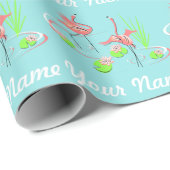 Flamingo Fandango Duo 2 Name Geschenkpapier (Rolleneckpunkt)
