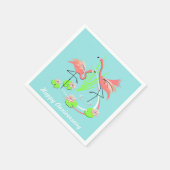 Flamingo Fandango Duo Happy Anniversary Serviette (Ecke)
