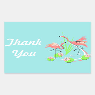 Flamingo Fandango Duo Happy Birthday Aufkleber