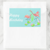 Flamingo Fandango Duo Happy Birthday Aufkleber (Tasche)