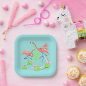 Flamingo Fandango Duo Papierplatte Pappteller (Party)