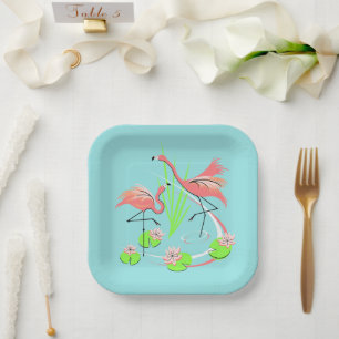 Flamingo Fandango Duo Papierplatte Pappteller