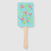 Flamingo Fandango Hand Fächerrechteck Fächer (Rückseite)