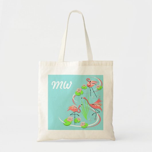Flamingo Fandango Monogram Tasche (Vorne)