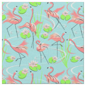 Flamingo Fandango Multi Stoff kleines Muster (Nahaufnahme)