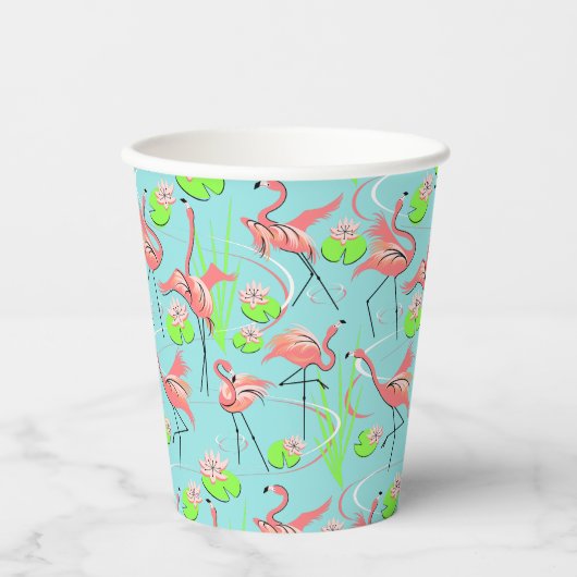 Flamingo Fandango Pappbecher (Vorderseite)