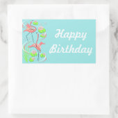 Flamingo Fandango Slim Duo Happy Birthday Aufklebe Rechteckiger Aufkleber (Tasche)