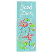 Flamingo Fandango Slim Duo Viel Glück Geschenktüte Für Weinflaschen (Rückseite)