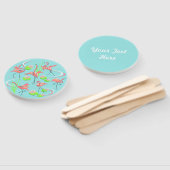 Flamingo Fandango Text Zurück Hand Lüfter rund Fächer (Non-assembled)