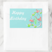 Flamingo Fandango Trio Happy Birthday Aufkleber (Tasche)
