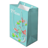 Flamingo Fandango Trio Mama Mittlere Geschenktüte (Rückseite Schrägansicht)