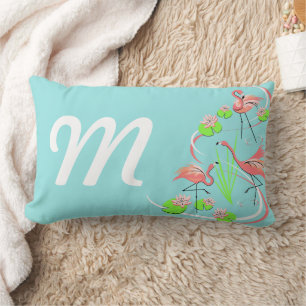 Flamingo Fandango Trio Monogramm Lumbar Lendenkissen