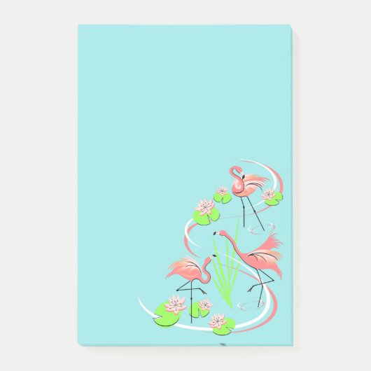 Flamingo Fandango Trio post-it notiert vertikal Klebezettel (Vorderseite)