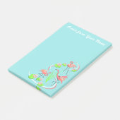 Flamingo Fandango Trio Text Post-it Note vertikal Klebezettel (angewinkelt)