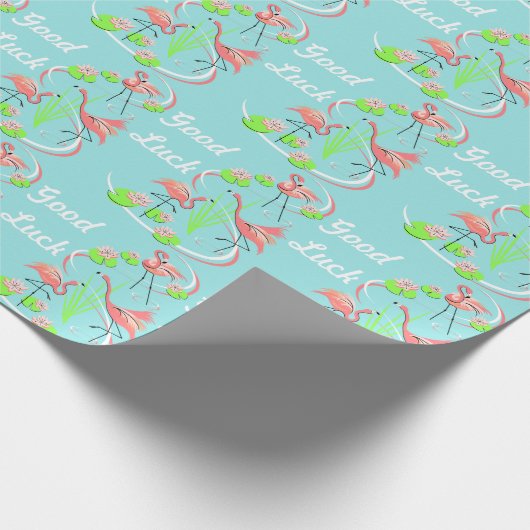 Flamingo Fandango Trio Viel Glück Geschenkpackung Geschenkpapier (Ecke)