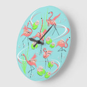 Flamingo Fandango Uhr rund (Winkel)