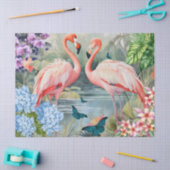 Flamingo Fantasy Florals & Butterfliegen Seidenpapier (Basteln)