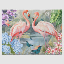 Flamingo Fantasy Florals & Butterfliegen Seidenpapier
