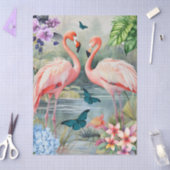 Flamingo Fantasy Florals & Butterfliegen Seidenpapier (Basteln)