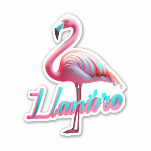Flamingo Fantasy Stickers für eine tropische Fluch Aufkleber (Vorderseite)