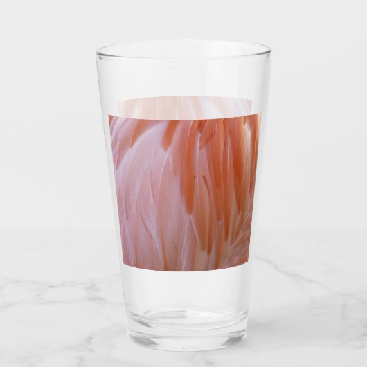 Flamingo Feathers in Pink-Schatten Glas (Rückseite)