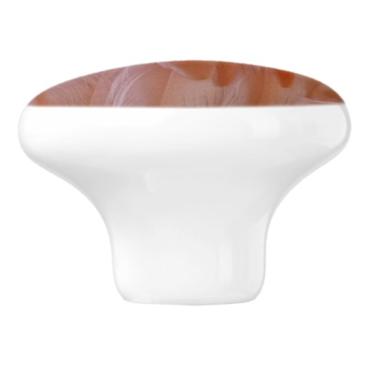 Flamingo Feathers in Pink-Schatten Keramikknauf (Seitenansicht)