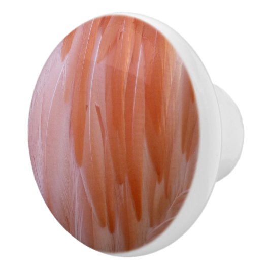 Flamingo Feathers in Pink-Schatten Keramikknauf (Rechts)