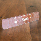 Flamingo Feathers in Pink-Schatten Namensplakette (Seite)