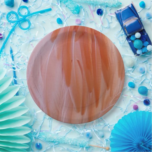 Flamingo Feathers in Pink-Schatten Pappteller (Party)