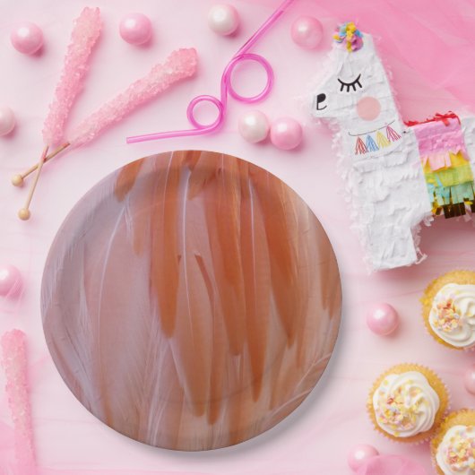 Flamingo Feathers in Pink-Schatten Pappteller (Party)