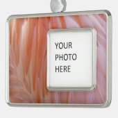 Flamingo Feathers in Pink-Schatten Rahmen-Ornament Silber (Links)