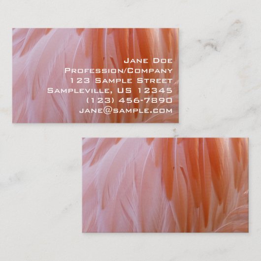 Flamingo Feathers in Pink-Schatten Visitenkarte (Vorne/Hinten)