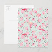 Flamingo Feathers on Polka Dots 2 Postkarte (Vorne/Hinten)
